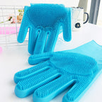Silicone Washing Gloves – Multi Purpose Cleaning & Dishwashing Gloves with Scrubber