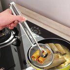 Frying Tong 2 in 1 Kitchen Sifter Strainer Tongs