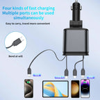 45W Car Phone Charger – Multi-Port Fast Charging USB A + Type-C Car Adapter