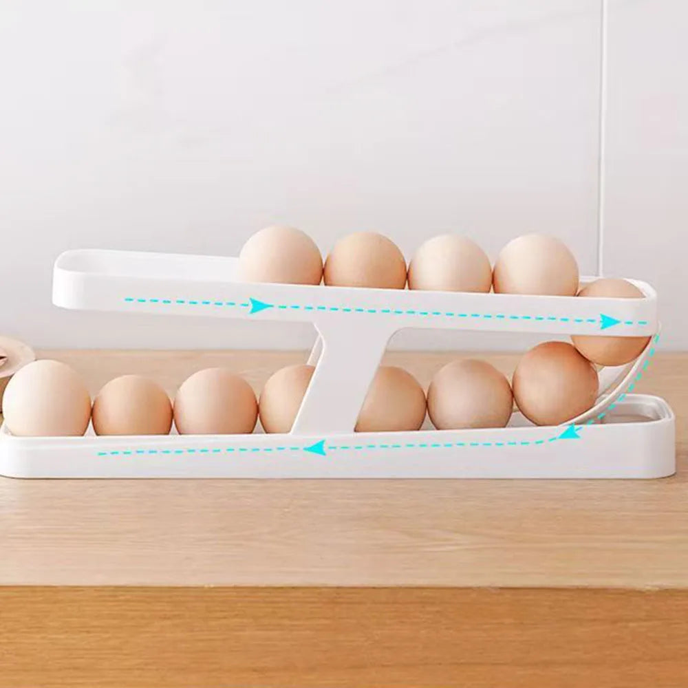 2 Layer Egg Storage Box – Fridge Egg Organizer Tray | Space Saving Egg Holder Container