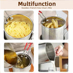 Stainless Steel Deep Fryer Pot 1200ml – Oil Frying Pot with Strainer Basket