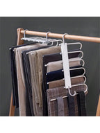 Foldable Metal Pant Hanger (Pack of 2) – Multi Layer Space Saving Closet Organizer