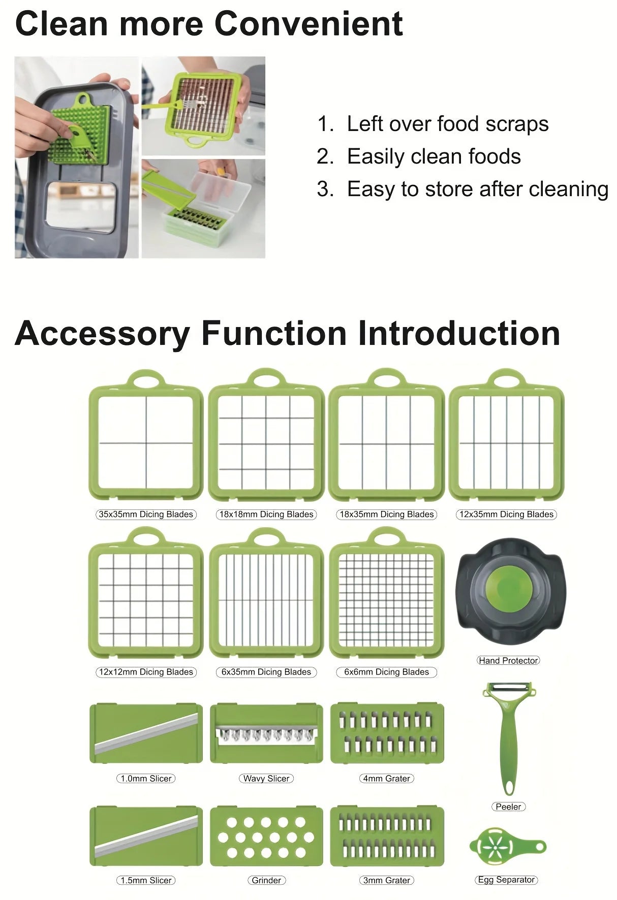22 in 1 Mandoline Vegetable Chopper – Multi Cutter, Slicer & Grater | Kitchen Food Processor