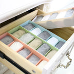 Pack of 2 (5) Grid Drawer Organizer – Multi-Compartment Clothes Storage Box