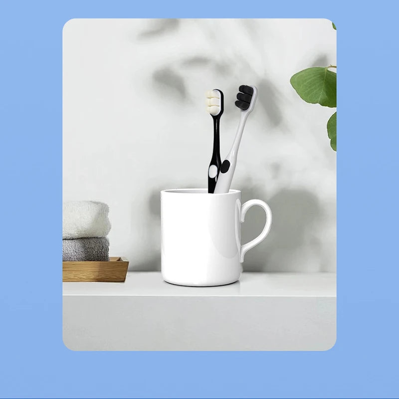 LOTUS Soft Toothbrush – Ultra Soft Bristles Adult Brush (White/Black Premium Design)