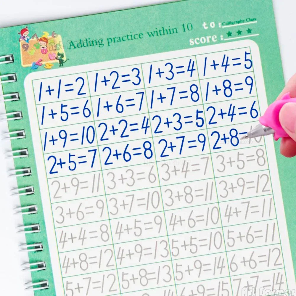 Children Writing Practice Book for Kids – Reusable Magic Copybook Set