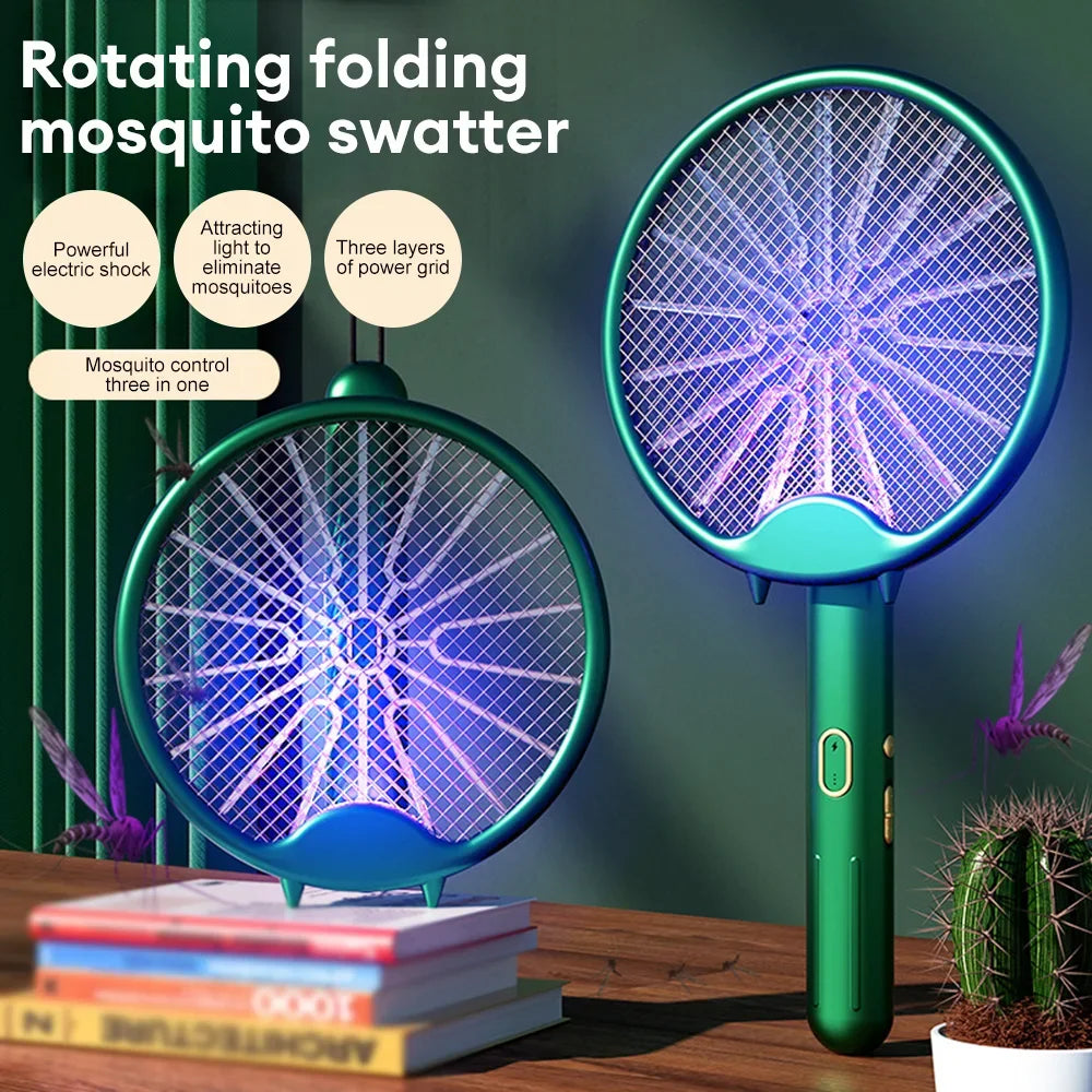 Foldable Mosquito Killer Racket with UV Light – Rechargeable Electric Swatter