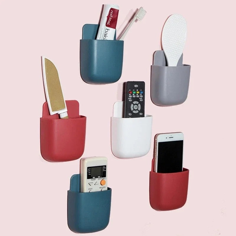Wall Mounted U Mobile Holder – Multi-Purpose Storage Pocket Organizer