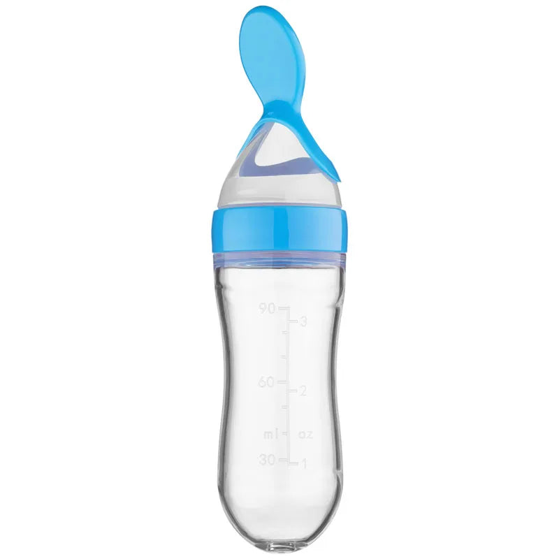 Baby Spoon Feeder - Silicone Baby Feeding Bottle With Spoon