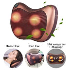 Shiatsu Car Pillow Massager – Electric Neck & Back Massager with Heat | Relaxation Cushion