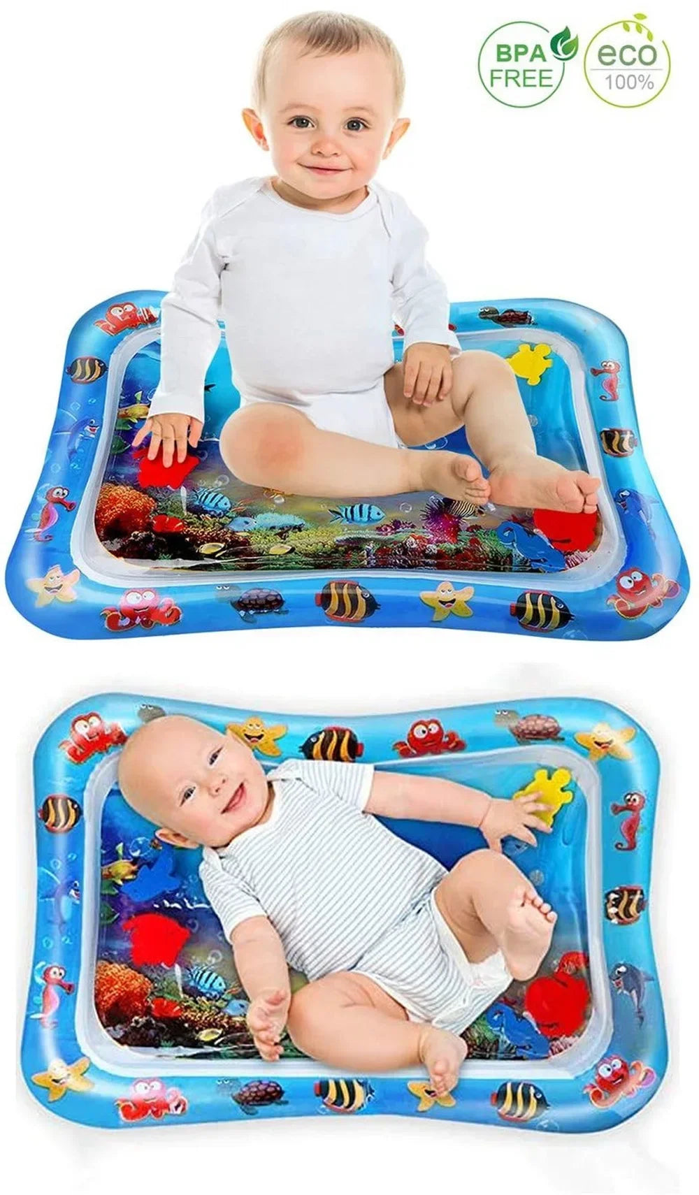 Baby Water Play Mat | Inflatable Tummy Time Activity Mat for Kids