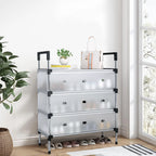 5 Layer Shoe Storage Rack with Dustproof Cover & Handles