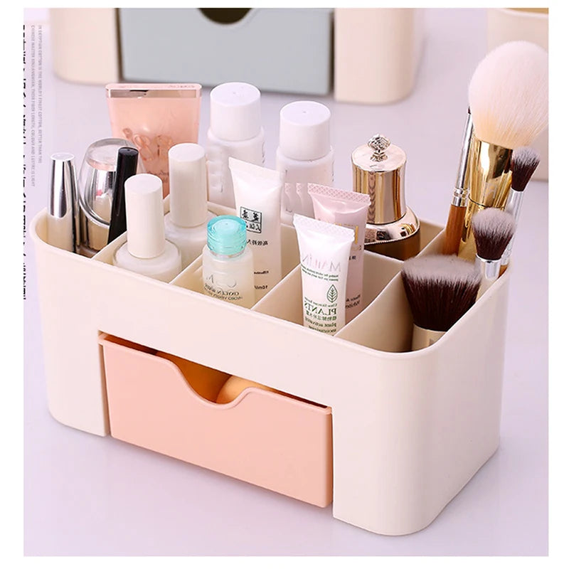 Cosmetic Organizer Box with Drawer – Makeup & Skincare Storage Holder