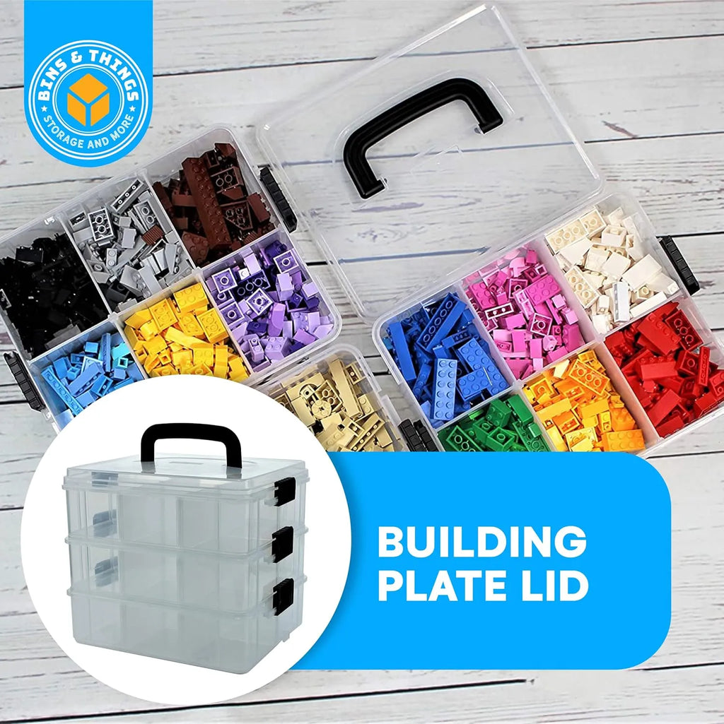 4 Layer Stackable Storage Box Organizer – Multi Tier Plastic Storage Case with Compartments & Lock