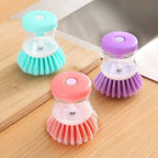 Pack of 2 Dish Cleaning Brush with Soap Dispenser – Automatic Liquid Dispensing Kitchen Scrubber