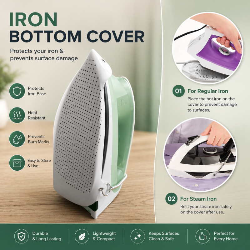 Teflon Iron Cover Protector – Heat Resistant Non-Stick Iron Shoe Cover for Steam & Dry Irons