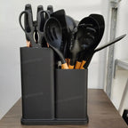 Silicone Spoon Set with Knife Set – Kitchen Utensils Set with Holder