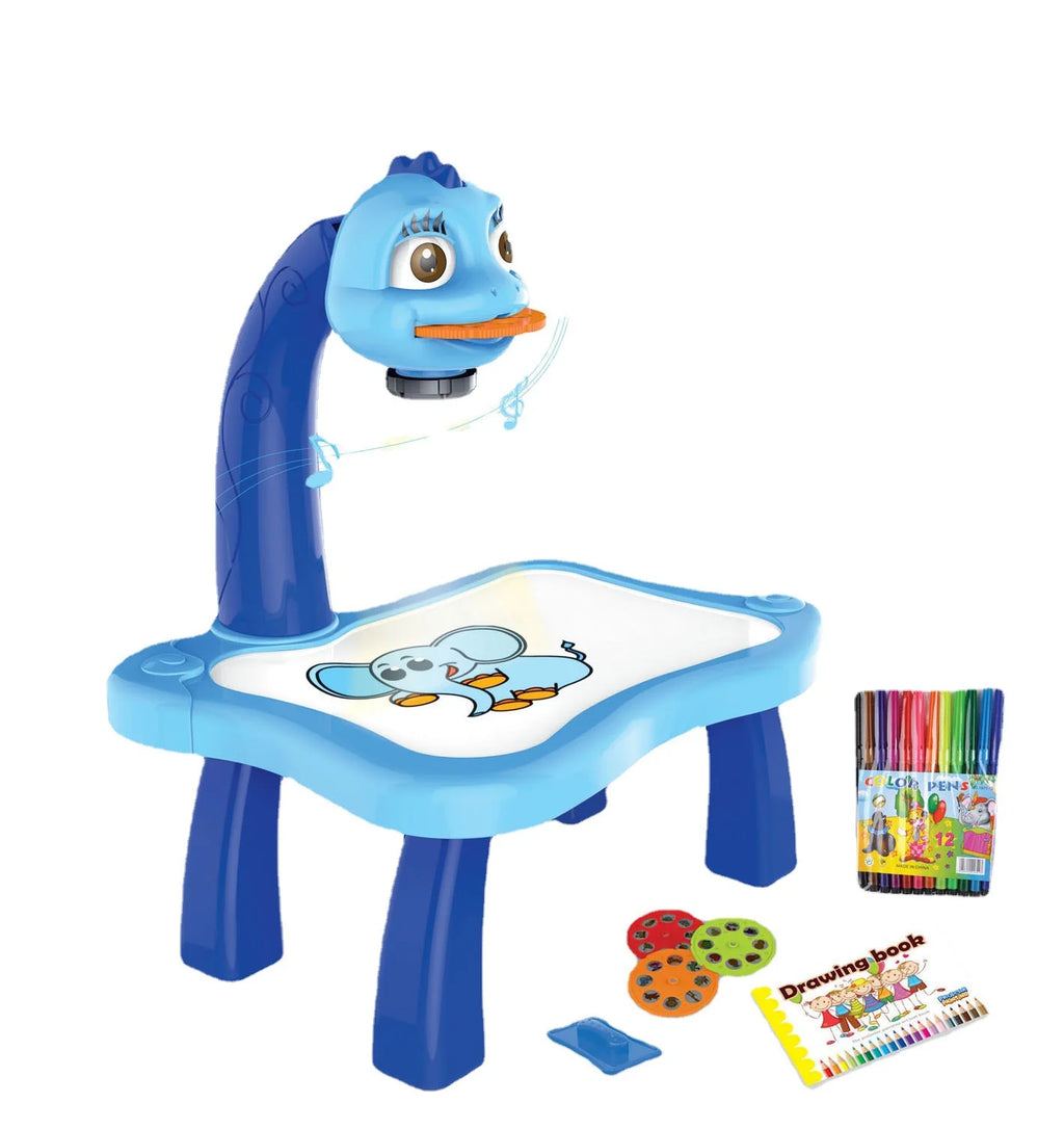 Kids Projector Drawing Table – LED Art Learning Table with Markers