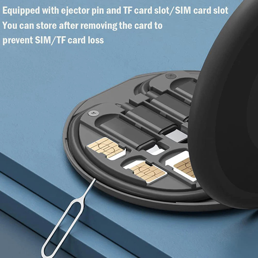 5-in-1 Data USB Charging Cable Storage Box – Multi Cable Kit with SIM Adapter & Ejector Pin