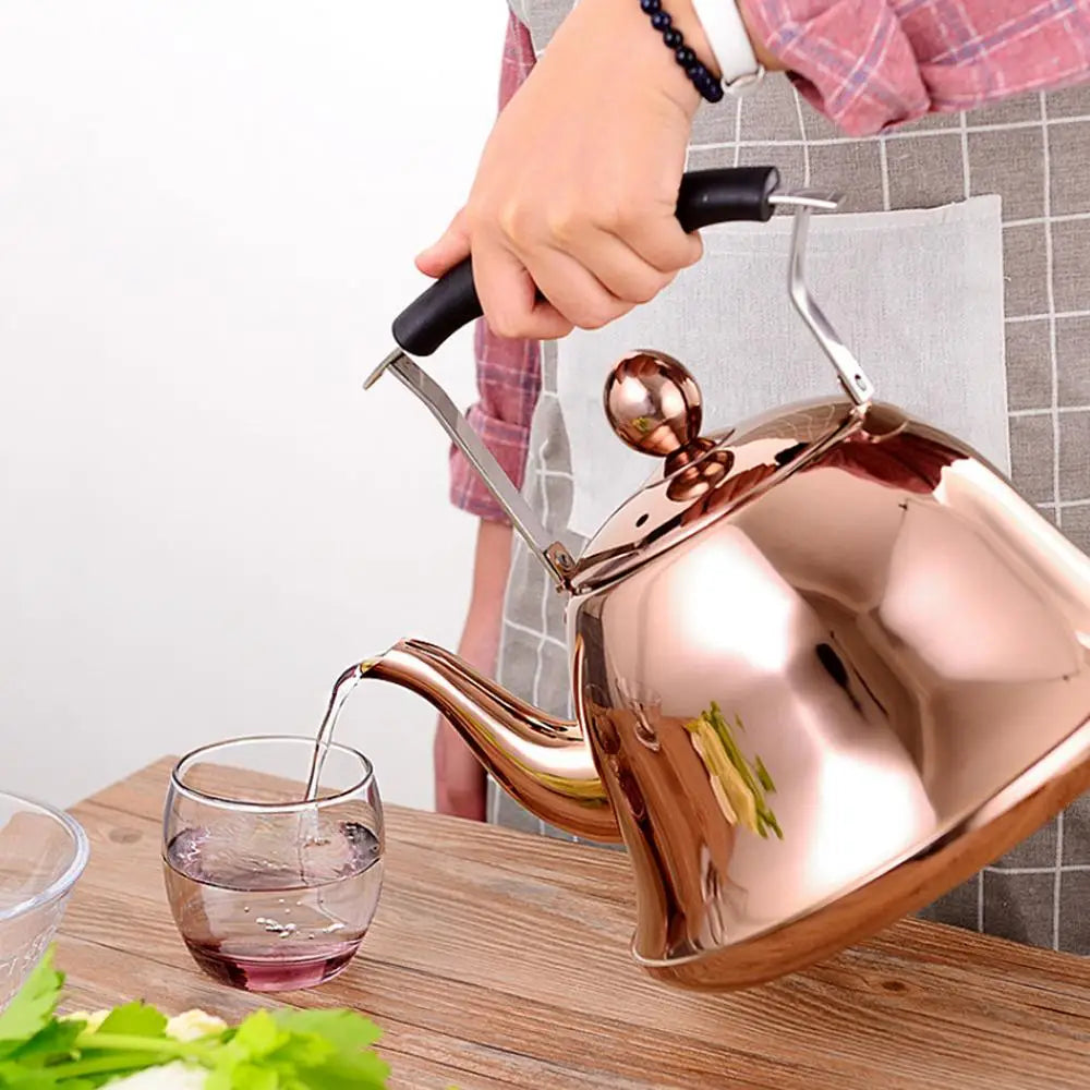 Stainless Steel Tea Kettle – Premium Golden Teapot for Kitchen & Tea Lovers