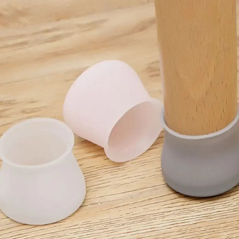 4 Pcs Silicone Chair Leg Protectors With Felt Pads