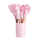 12 Pcs Silicone Kitchen Utensil Set with Holder – Heat Resistant Cooking Spoon Set