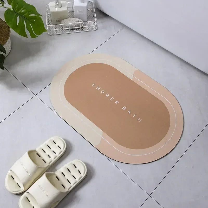 Oval Bath Mat – Anti-Slip Waterproof Bathroom Mat | Soft Quick Dry Shower Floor Mat