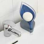 Pack of 2 Soap Leaf Holder – Self Draining Leaf Soap Dish with Suction Base | Bathroom Sink Organizer