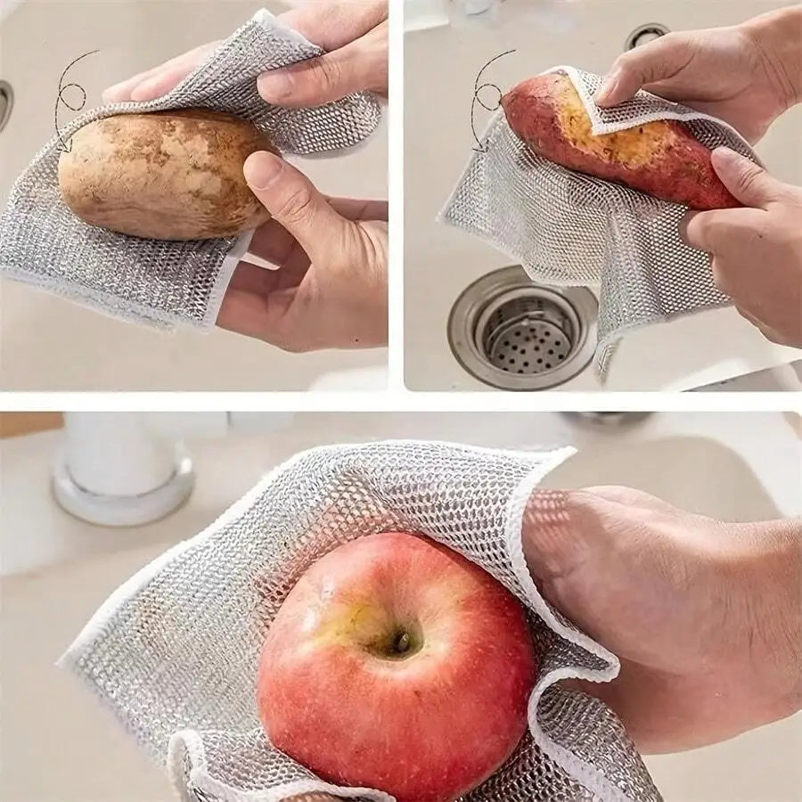 Wire Cleaning Cloth (Pack of 10) – Heavy Duty Metal Scrubber Pads | Non-Scratch Kitchen Cleaning Cloth