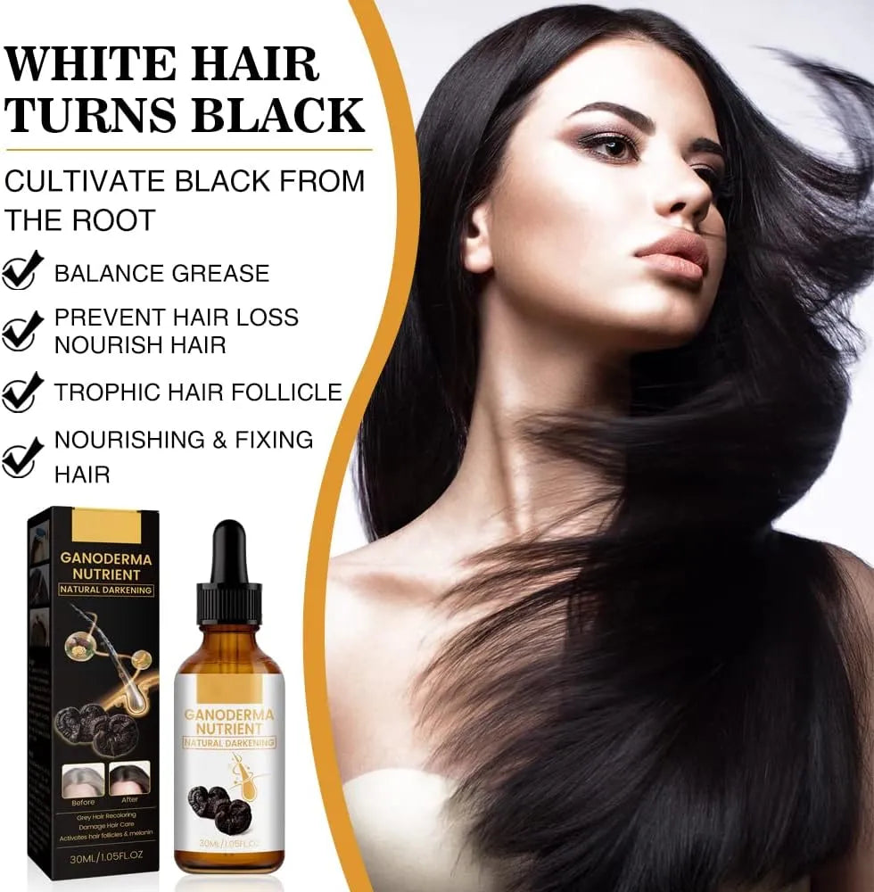 Black Hair Oil – Ganoderma Nutrient Natural Darkening Oil
