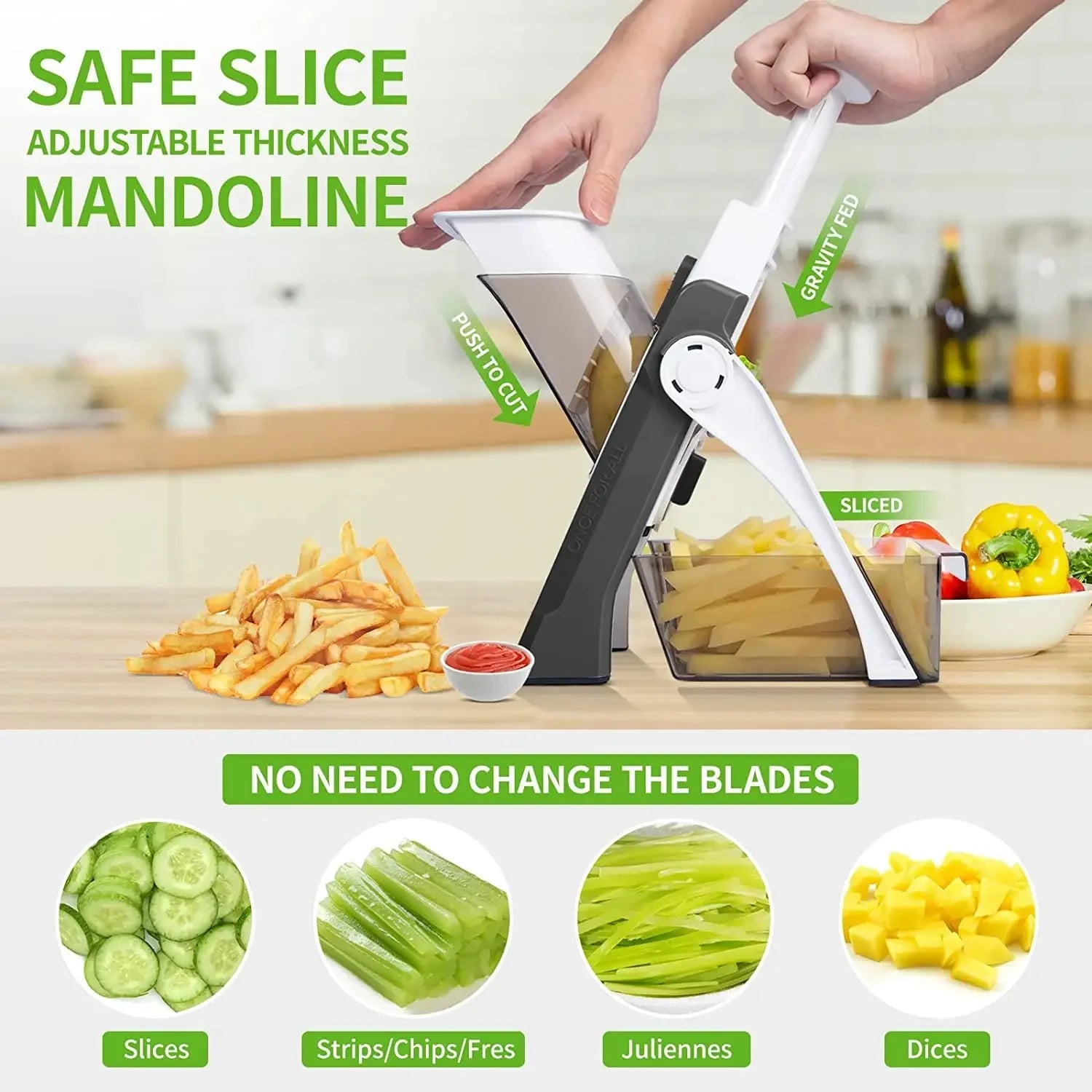 Multifunctional Chopping Artifact, Good for Cutting, Mashing and Silicing, Save Time and Effort