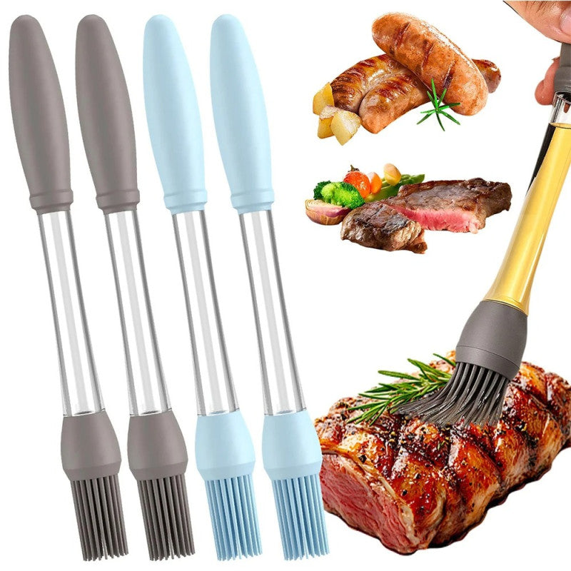 Oil Push Silicone Brush – BBQ Oil Dispenser Brush for Cooking & Baking