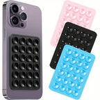 Pack of 3 Silicone Mobile Suction Pad – Strong Grip Anti-Slip Phone Holder (Reusable Stick Pad)