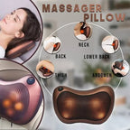 Shiatsu Car Pillow Massager – Electric Neck & Back Massager with Heat | Relaxation Cushion