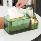2 in 1 Acrylic Tissue Box Holder – Multifunctional Cosmetic & Tissue Organizer for Vanity & Bathroom