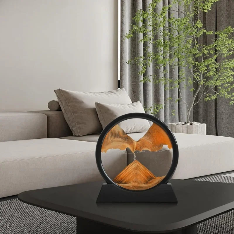3D Moving Sand Art Hourglass – Deep Sea Quicksand Round Glass Decor