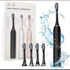 Sonic Electric Toothbrush – Rechargeable Waterproof Oral Care Brush with Extra Heads