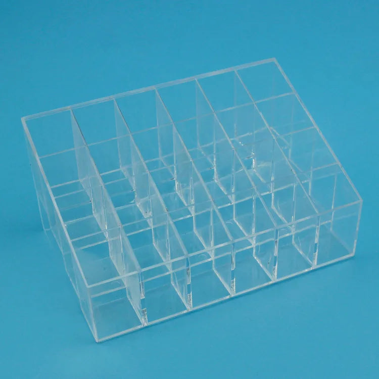 24 Grid Makeup Organizer – Acrylic Cosmetic Storage Box | Lipstick, Nail Polish & Beauty Organizer