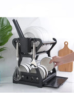 2-Tier Comfort Kitchen Rack – Dish Drying Rack with Cutlery Holder