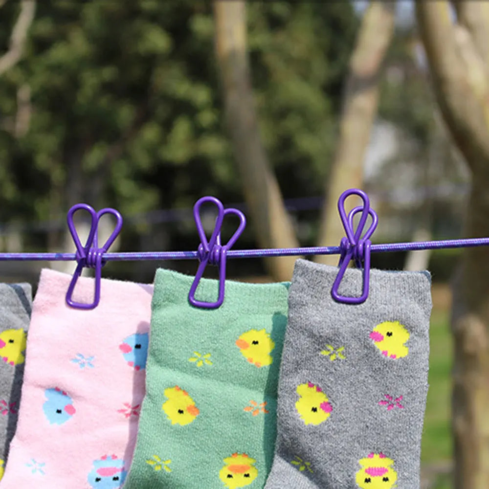 Portable Clothesline 185CM with 12pcs Clips for Home