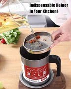 Stainless Steel Oil Pot 1.4L – Oil Strainer Container with Filter | Kitchen Oil Storage & Reuse Pot