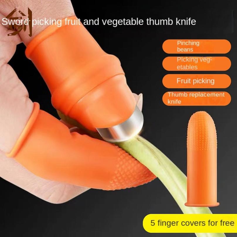 Silicone Finger Vegetable Peeler & Thumb Knife – Safe Kitchen Cutting Protector