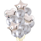 14 Pcs Confetti Decorative Party Balloons Set (Star - Heart)