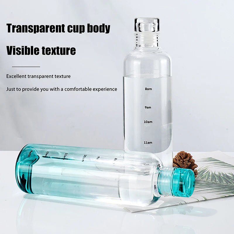 Glass Time Line Water Bottle 500ML – Hydration Tracker Bottle