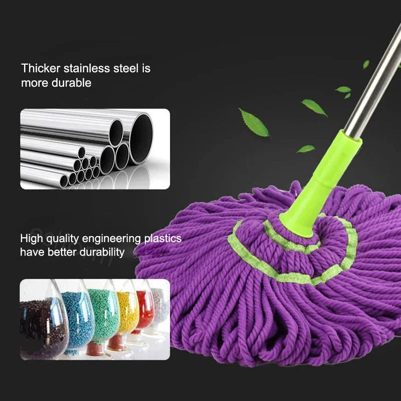 Twist Mop Wring-Out – Hand Press Floor Cleaning Mop with Super Absorbent Head