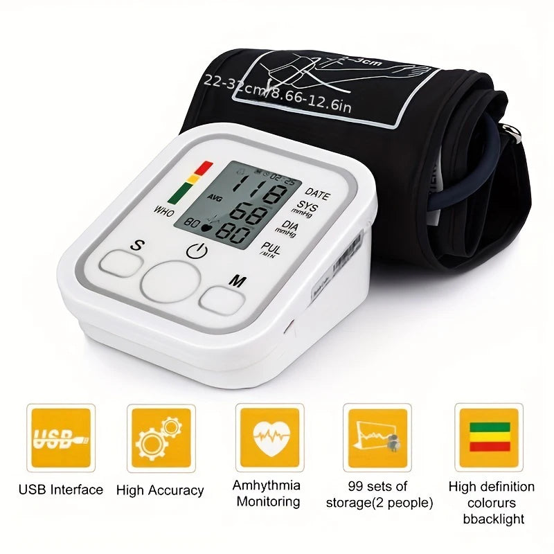 Digital Blood Pressure Monitor – Fully Automatic BP Machine with LCD Display