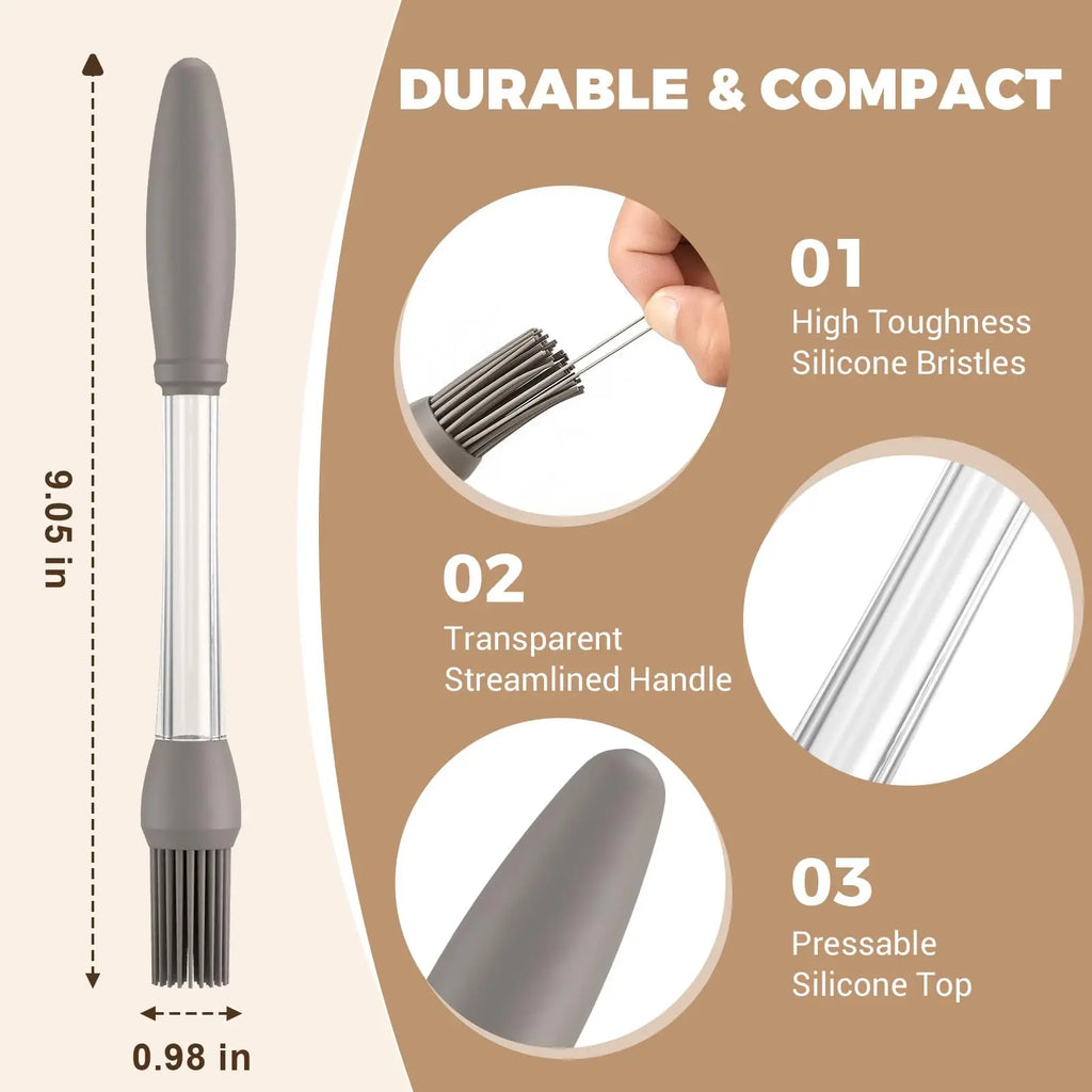 Oil Push Silicone Brush – BBQ Oil Dispenser Brush for Cooking & Baking
