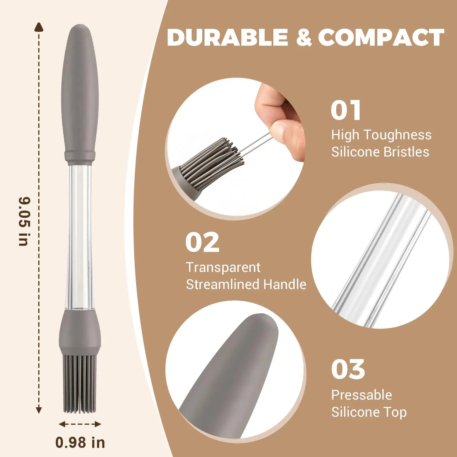 Oil Push Silicone Brush – BBQ Oil Dispenser Brush for Cooking & Baking