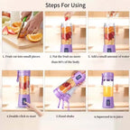 USB Rechargeable Juicer 6 Blades Electric Blender Portable Mixer