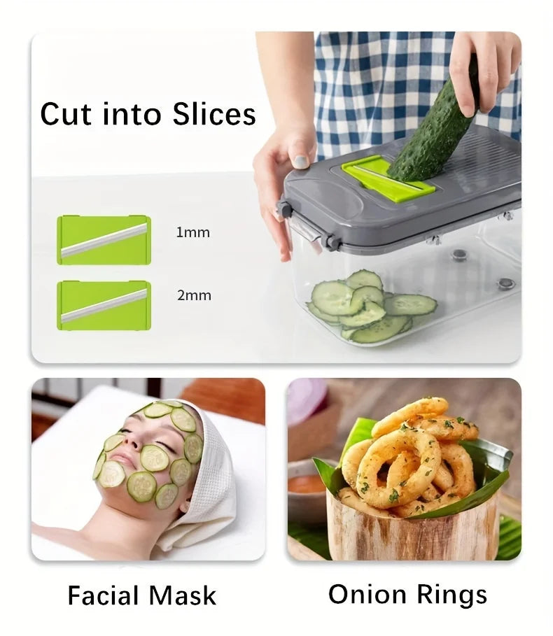 22 in 1 Mandoline Vegetable Chopper – Multi Cutter, Slicer & Grater | Kitchen Food Processor